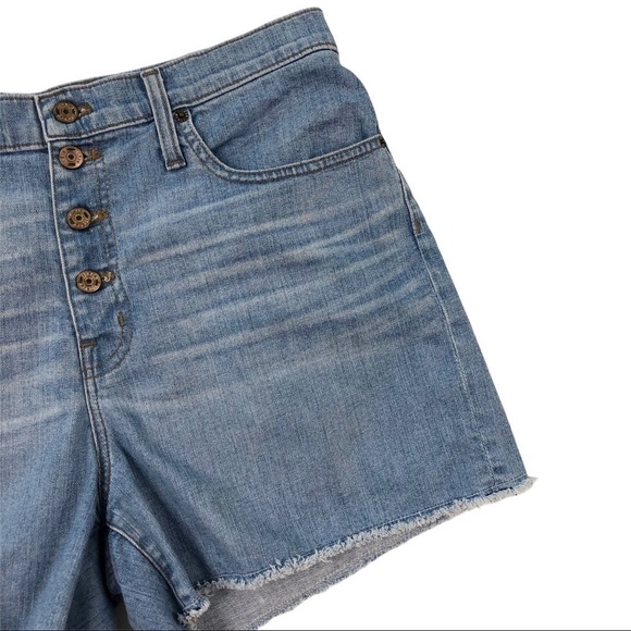 J. Crew high-waist button-fly frayed 3.5" jeans shorts stretch denim sz 31 - Picture 4 of 10